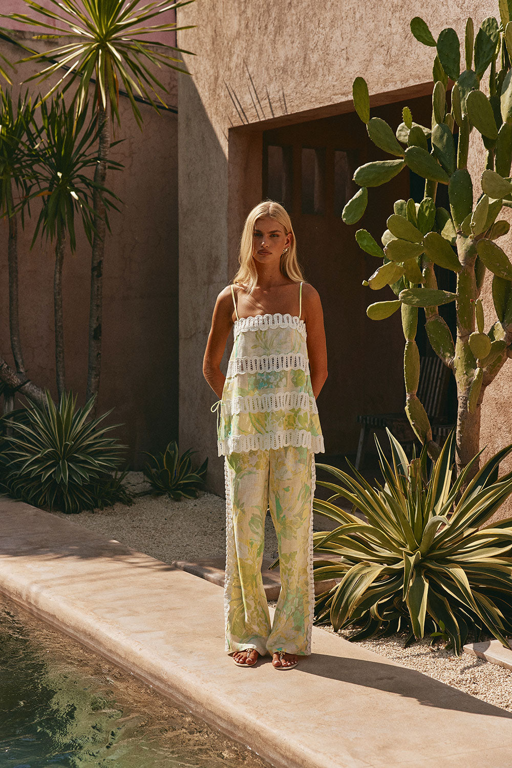 Green Fiore Festivio Print Strapless Orion Top – SABO