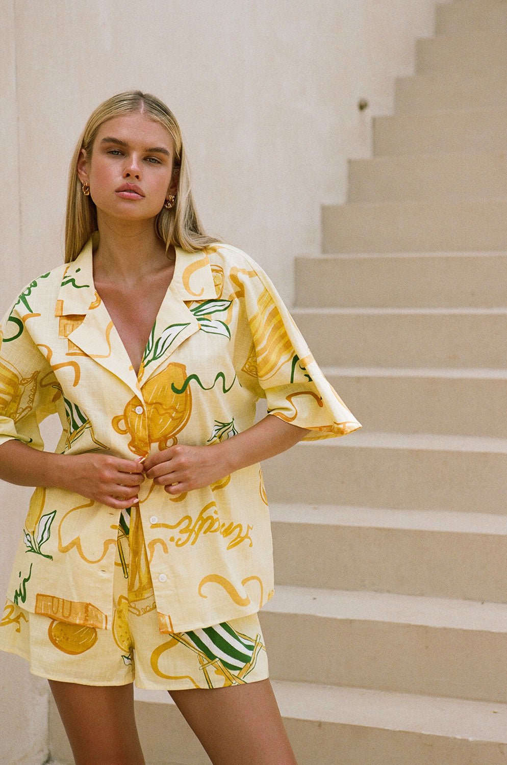 SAMPLE-Seona Shorts - Amalfi Citrus