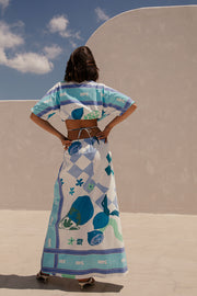 Naya Wrap Skirt - Scarf Azure