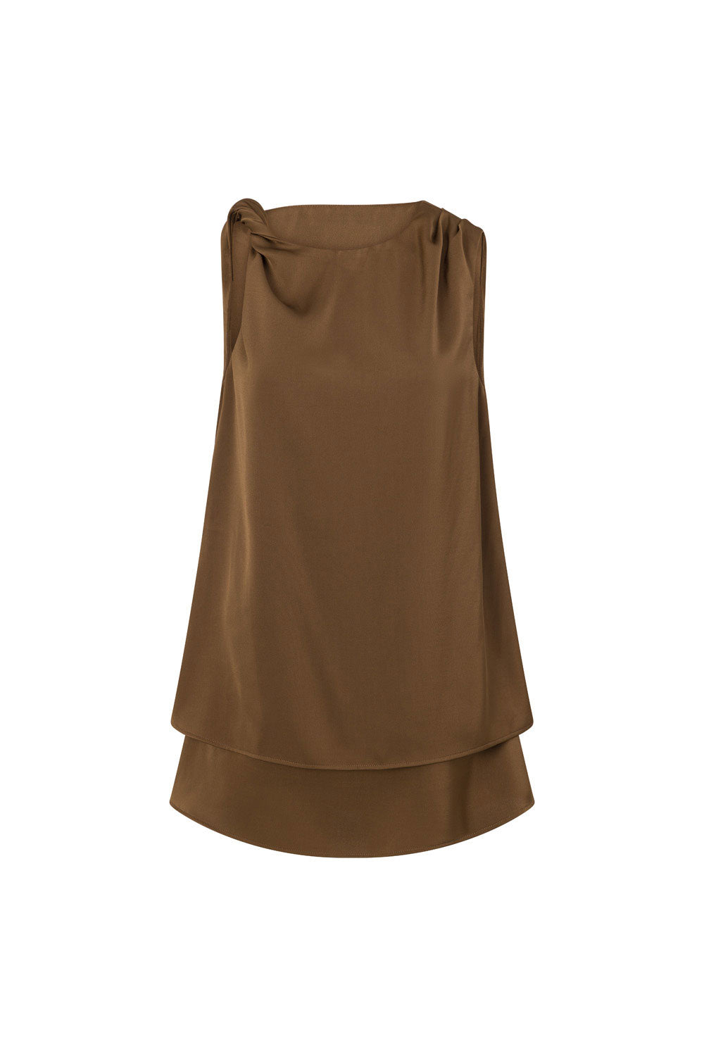 Chocolate Brown Silk Asymmetrical Mini Genoa Dress XXS | by SABO Chocolate Brown Silk Asymmetrical Mini Genoa Dress XXS | by SABO