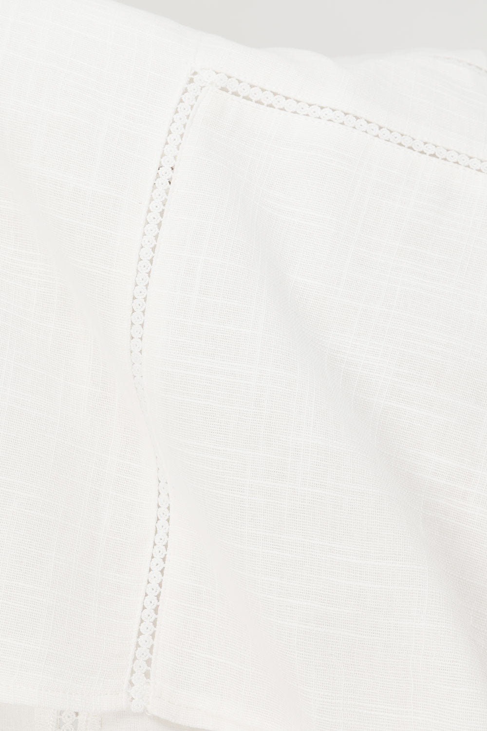 White Cheesecloth Strapless Flouncy Carissa Top – SABO