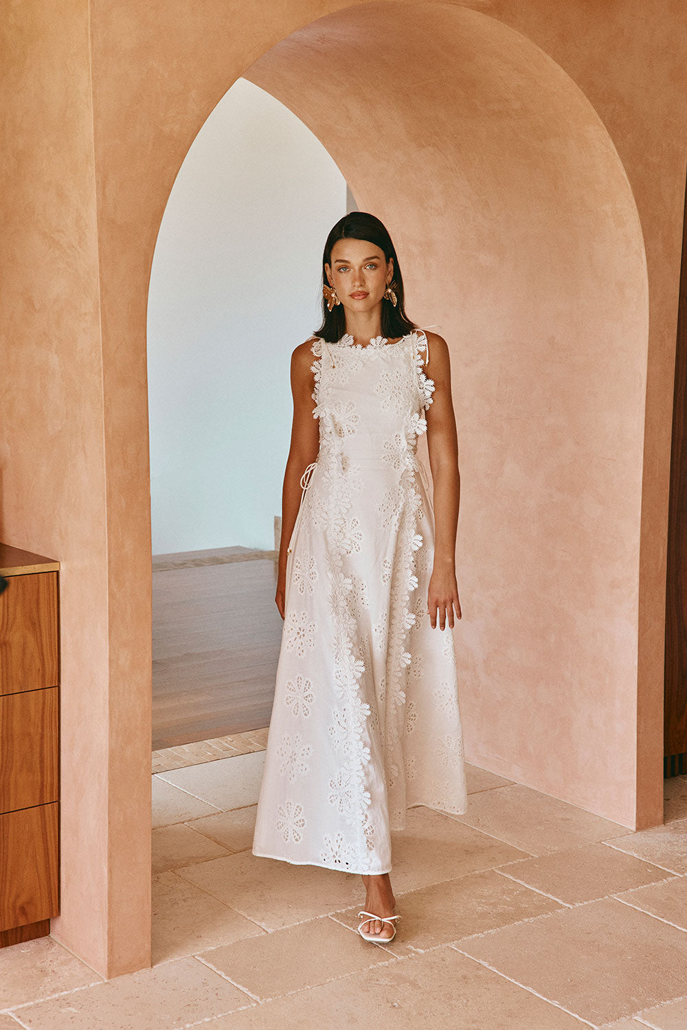 Araminta Embroidered Maxi Dress - Stella Marina - White Araminta Embroidered Maxi Dress - Stella Marina - White