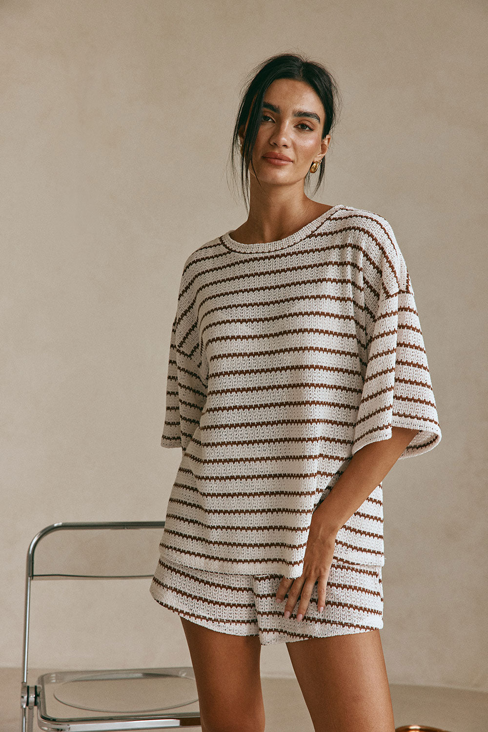 Wanderer Top - Chocolate Stripe