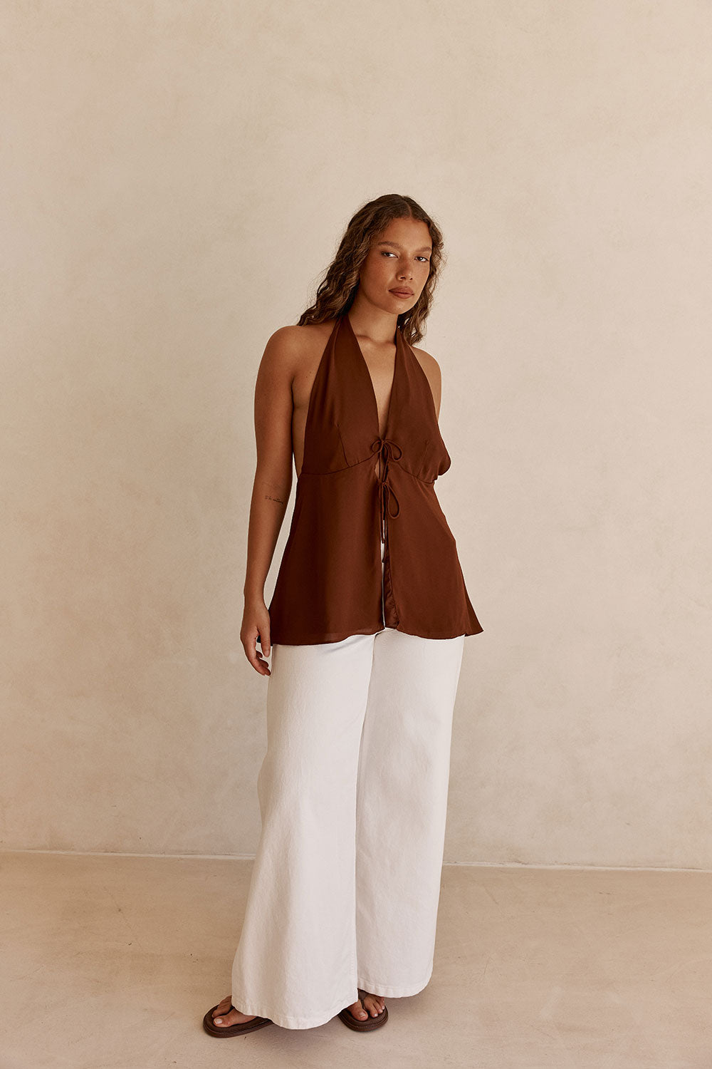 【新品未使用】lit Choker Set Cupra Tops ブラウン The Range NYC Vegan Leather Bustier Top | Brown | T. Boutique