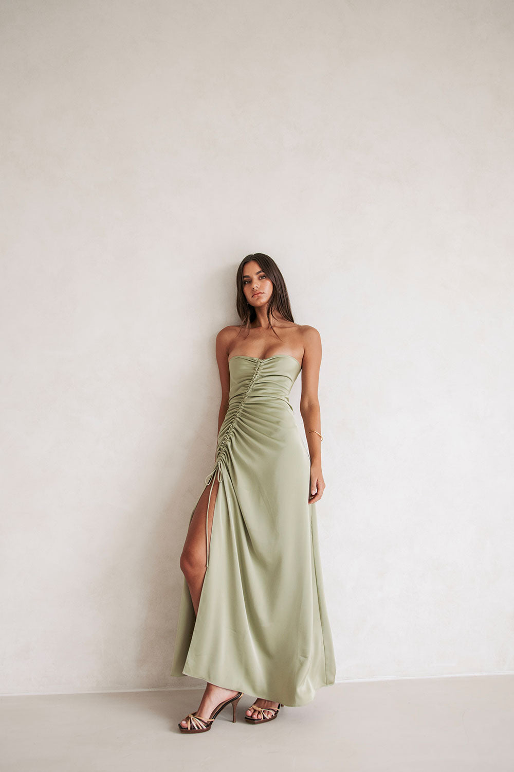 Strapless Alyssia Maxi Dress - Green SABO Strapless Alyssia Maxi Dress - Green SABO
