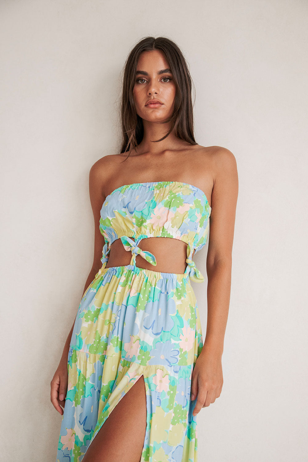 Yellow BLue Floral Dream Maxi Lili Dress SABO Yellow BLue Floral Dream Maxi Lili Dress SABO