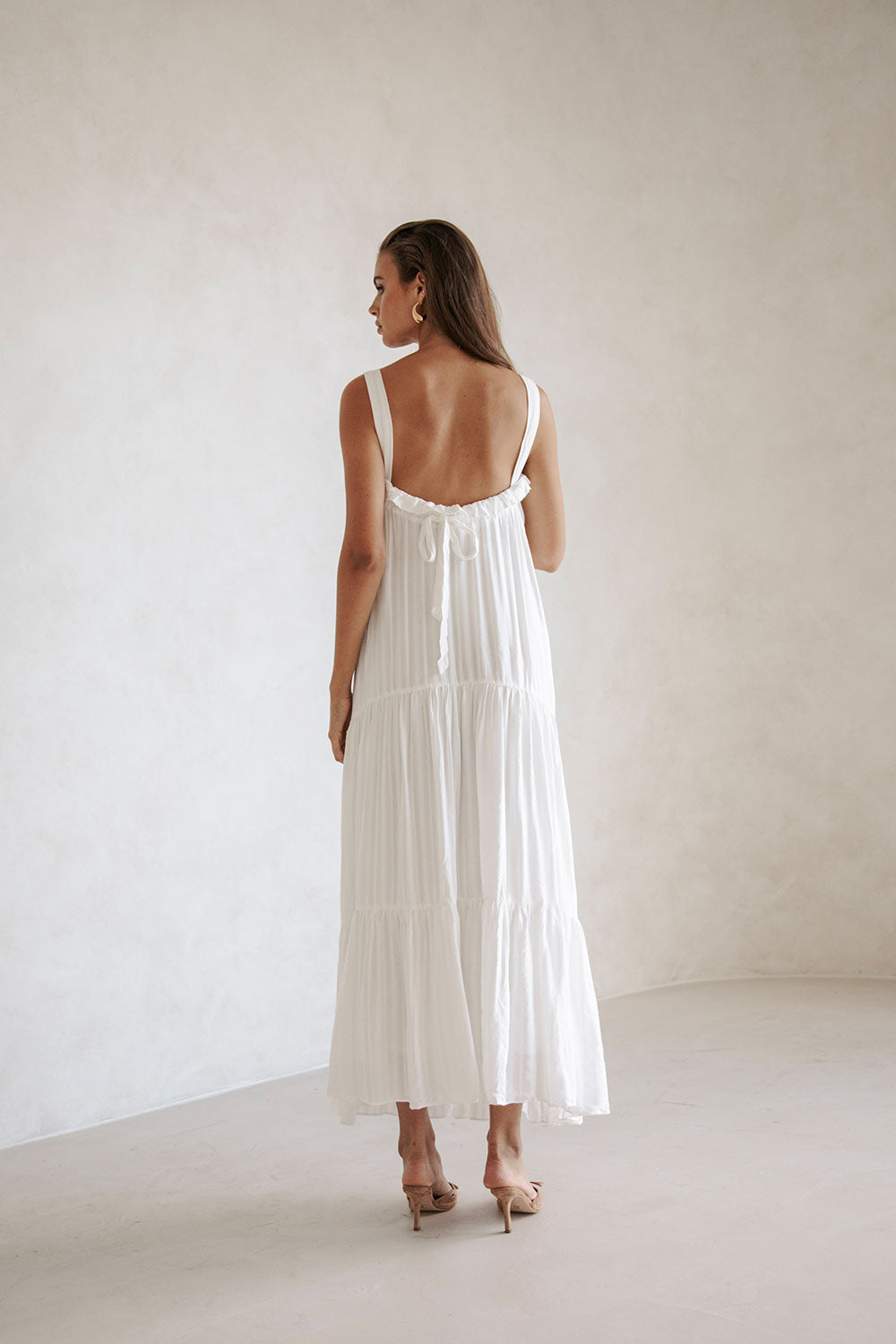 Keisha Babydoll Maxi Dress - White – SABO
