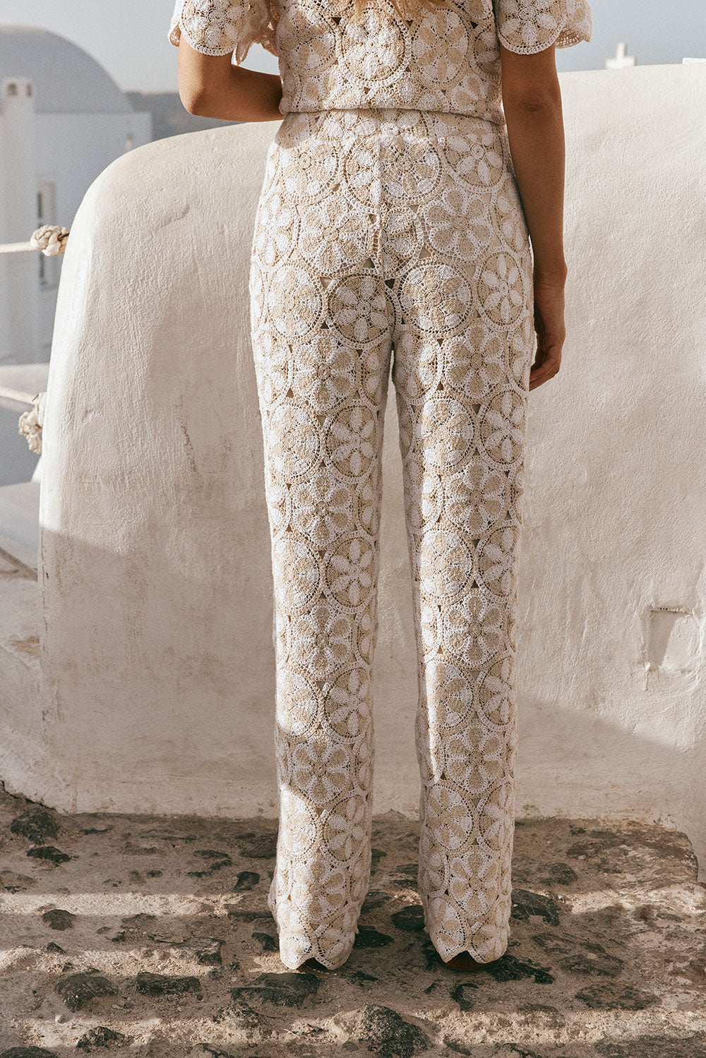 Kalila Crochet Pants - Ivory White Beige – SABO