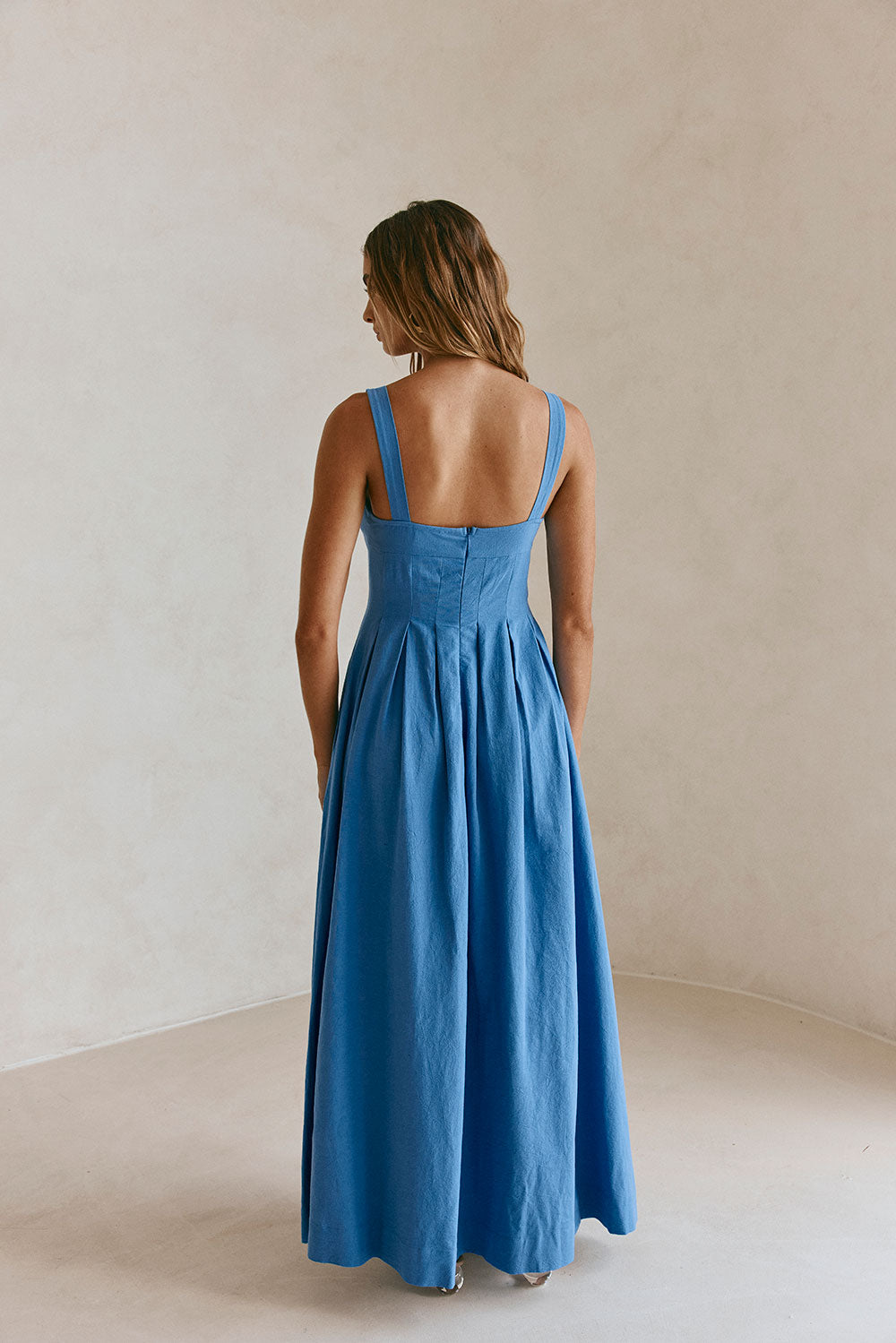 Blue Pleated Full Maxi Flore Dress XS | by SABO Blue Pleated Full Maxi Flore Dress XS | by SABO