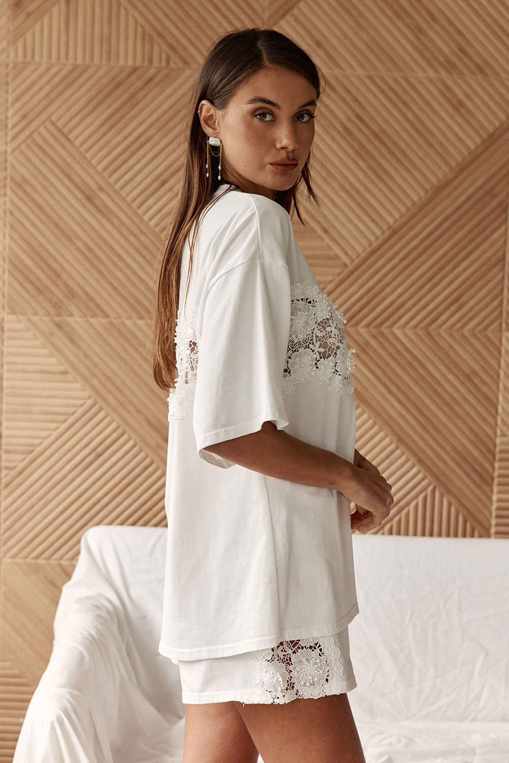 White Cotton Lace Calipso T Shirt Top – SABO White Cotton Lace Calipso T Shirt Top – SABO