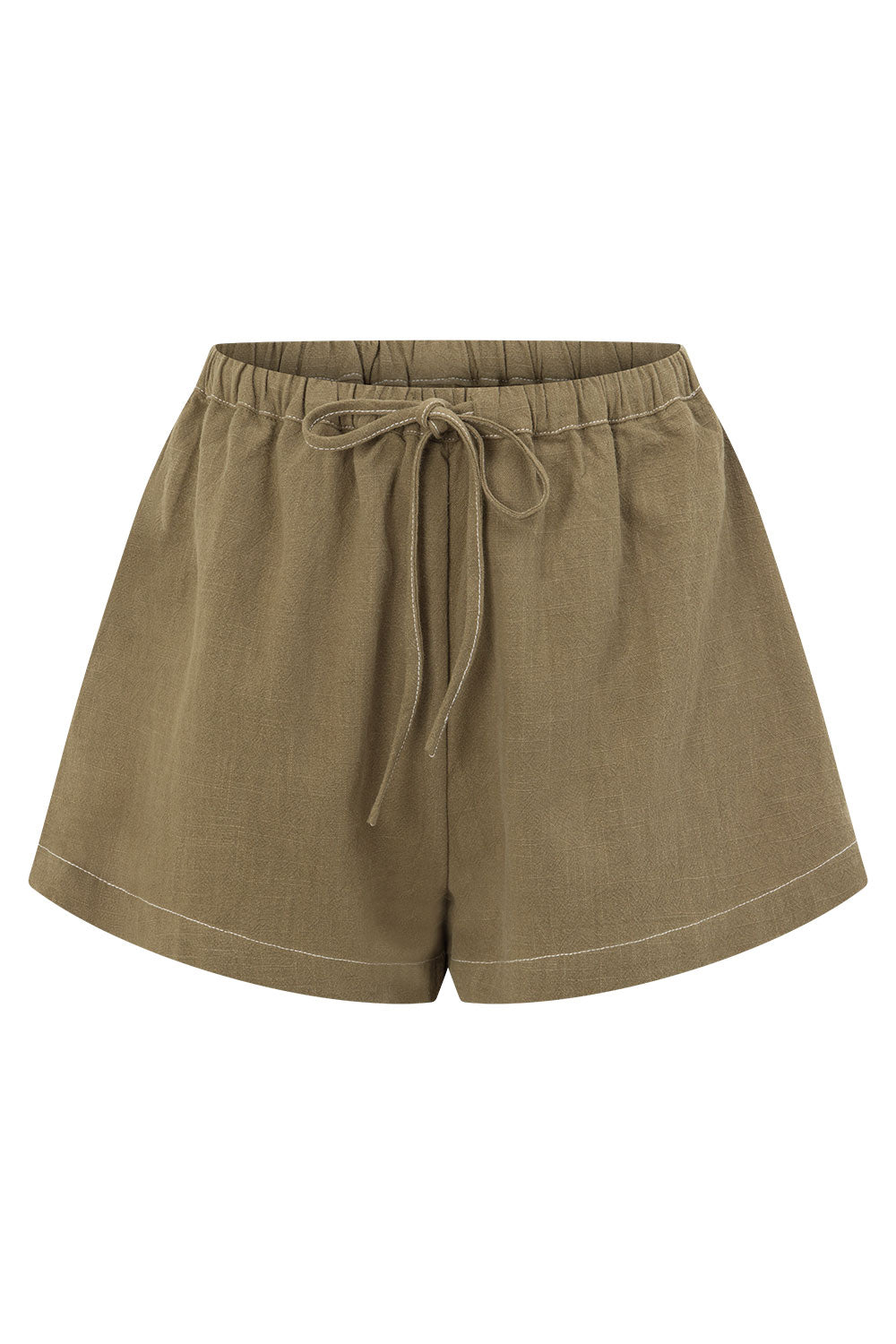Khaki Green Elastic Drawstring Elixir Shorts – SABO