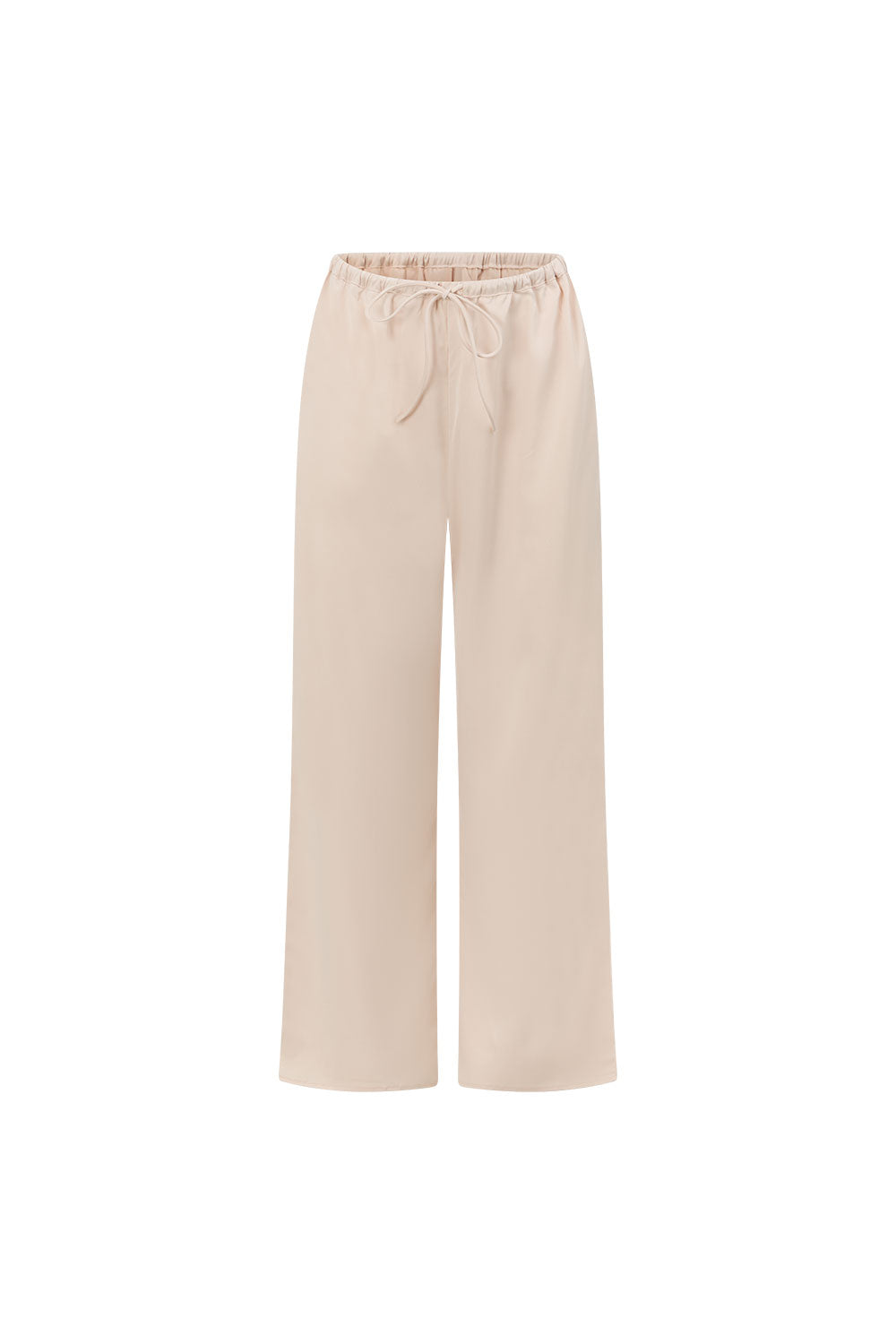 Beige Silky Elastic Drawstring Koda Pants – SABO