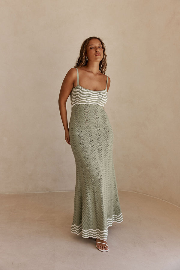 SAMPLE-Scallop Knit Maxi Dress