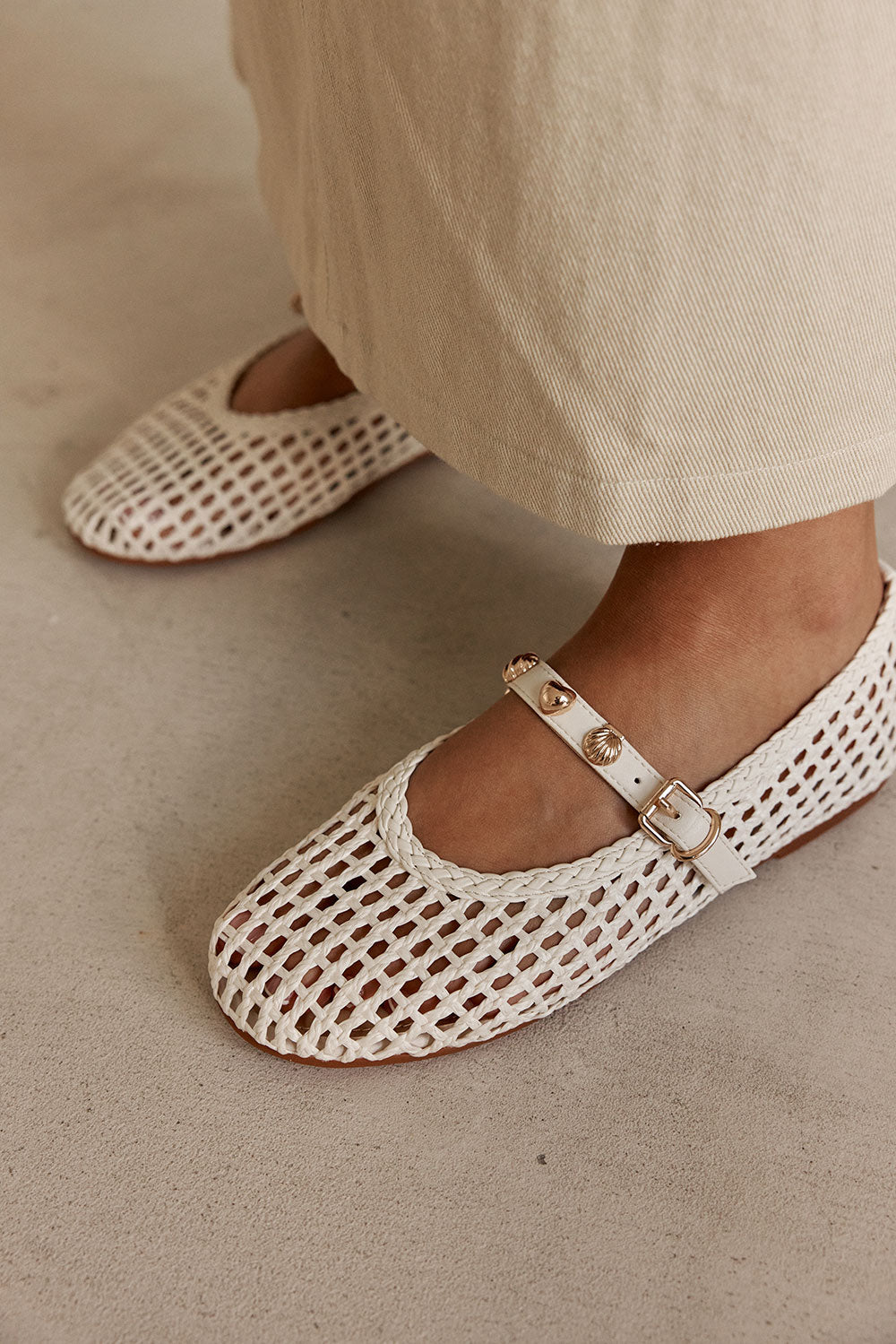 Solstice Ballet Flats - White