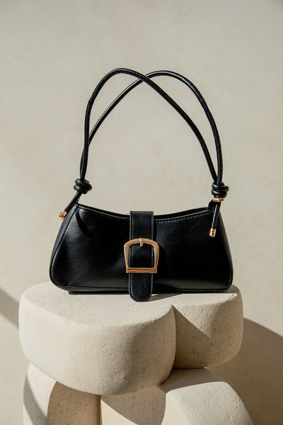 Karmella Baguette Bag - Black