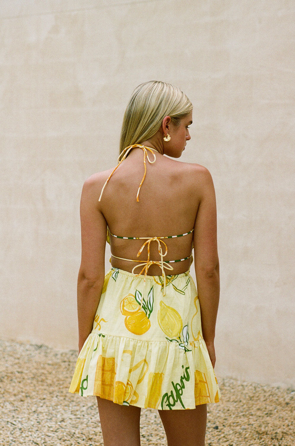 backless yellow mini dress Madeline Backless Sequin Mini Dress-Yellow S