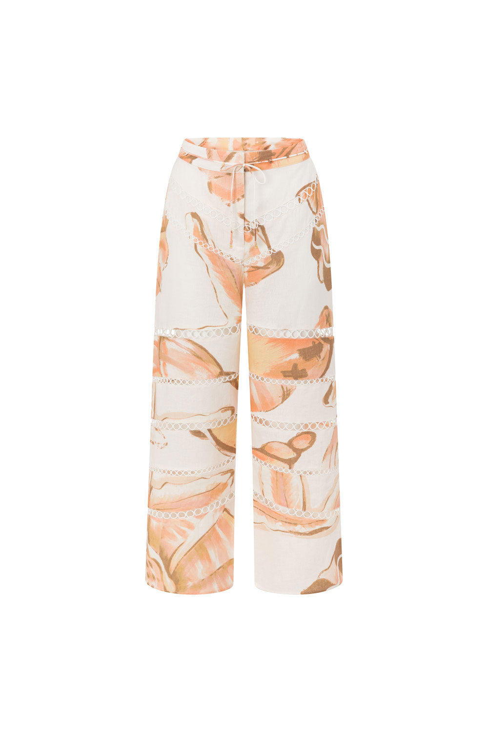 Brown La Spiaggia Print Drawstring Seraphina Pants – SABO