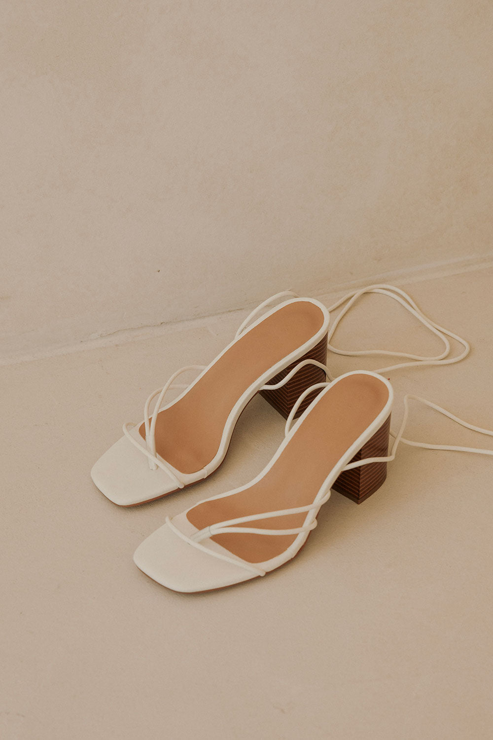 Zita Strappy Heels White