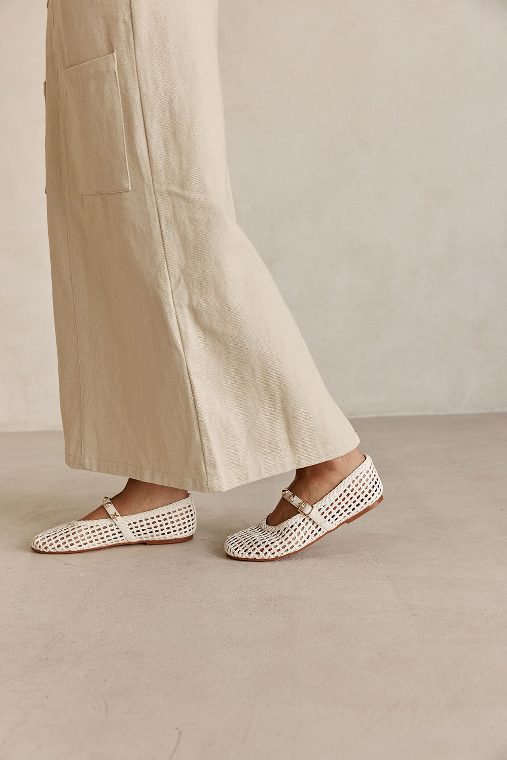Solstice Ballet Flats - White