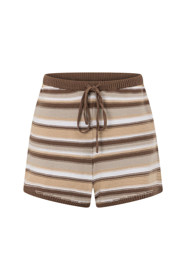 Zessi Knit Shorts - Cocoa Stripe