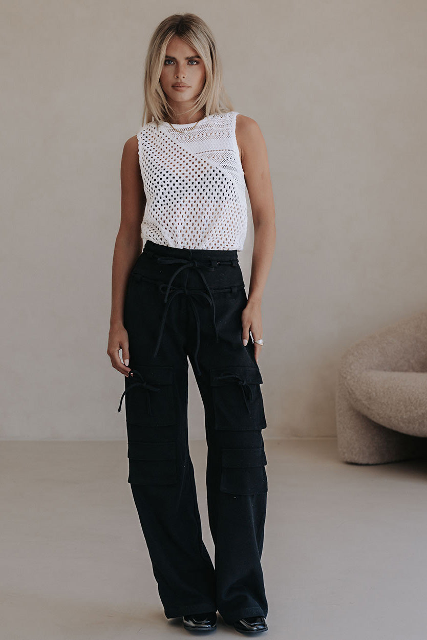 Black Tie Pocket Cargo Jaicee Pants – SABO