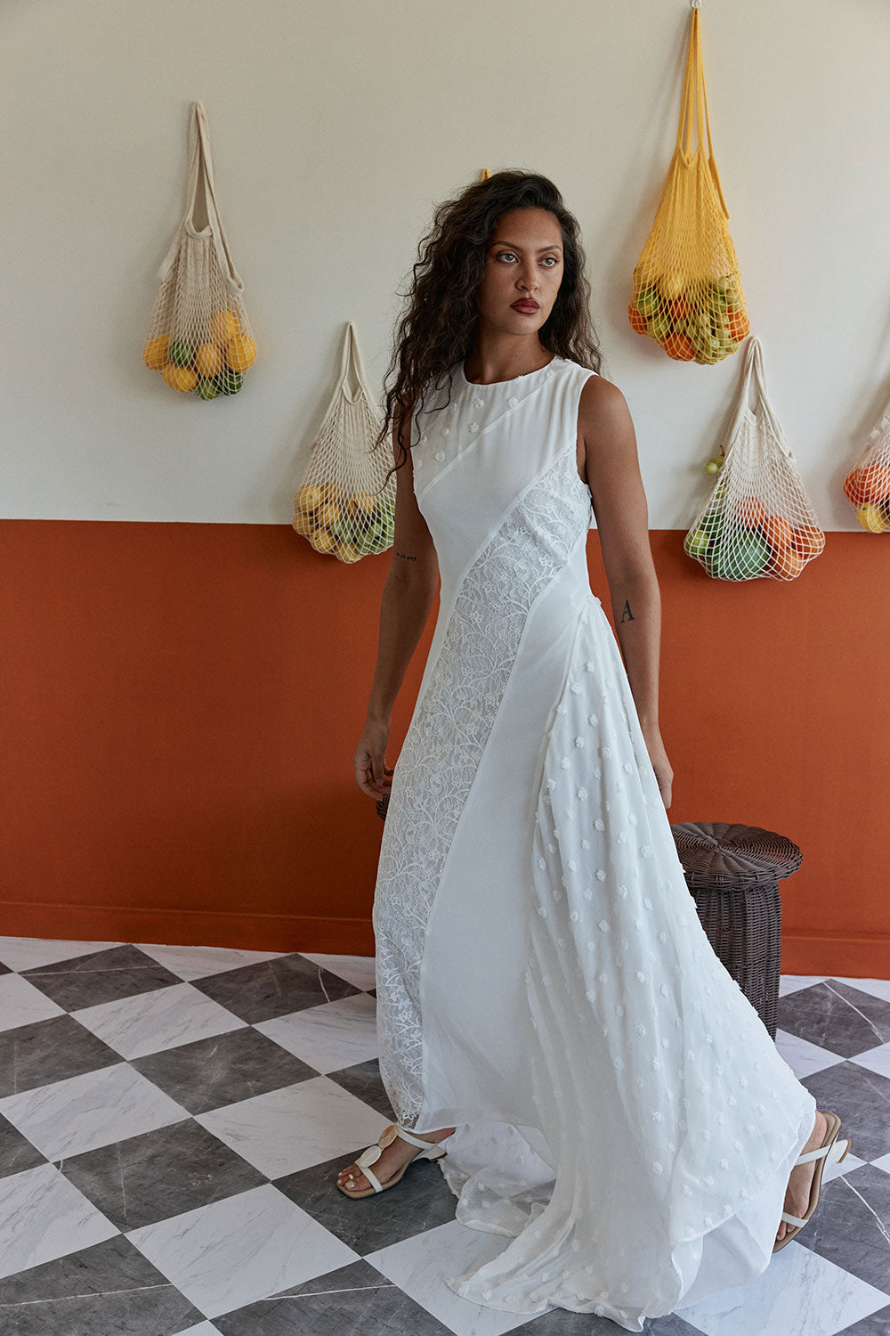 Bridal White Lace Maxi Baylee Dress XXS