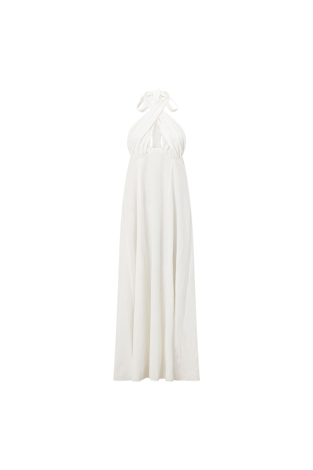 White Cross Neck Halter Laxi Oliviera Dress XXXL White Cross Neck Halter Laxi Oliviera Dress XXXL