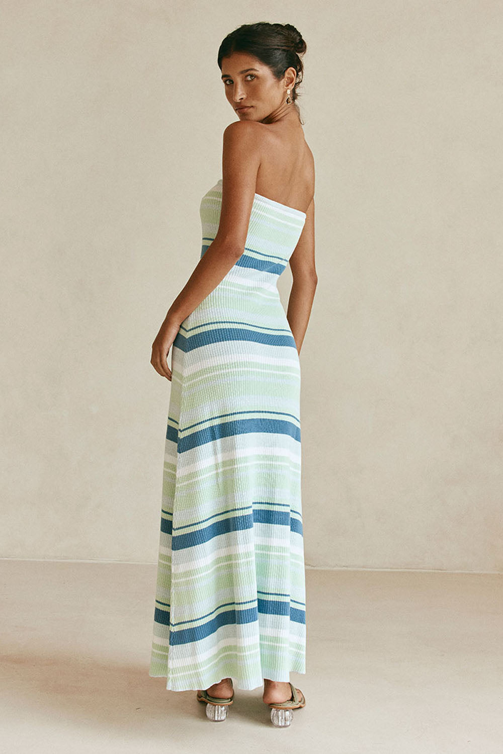 Green and White Stripe Strapless Maxi Anya Dress XL Green and White Stripe Strapless Maxi Anya Dress XL
