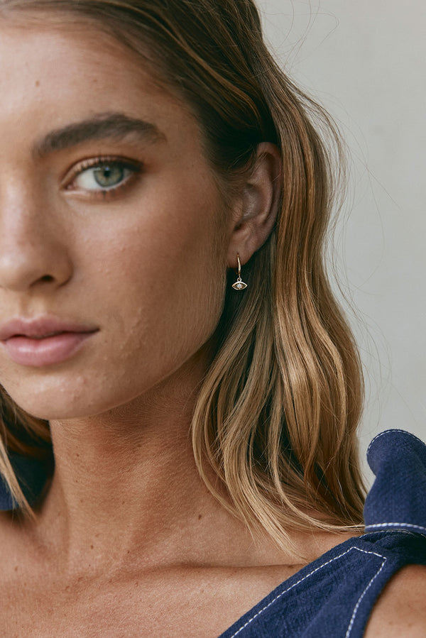 18K Orb Huggie Earrings