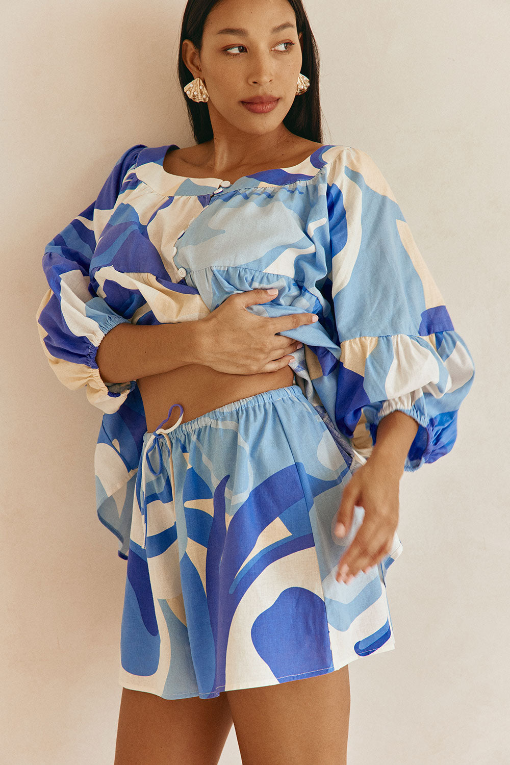 Elara Shorts - Valley Blue