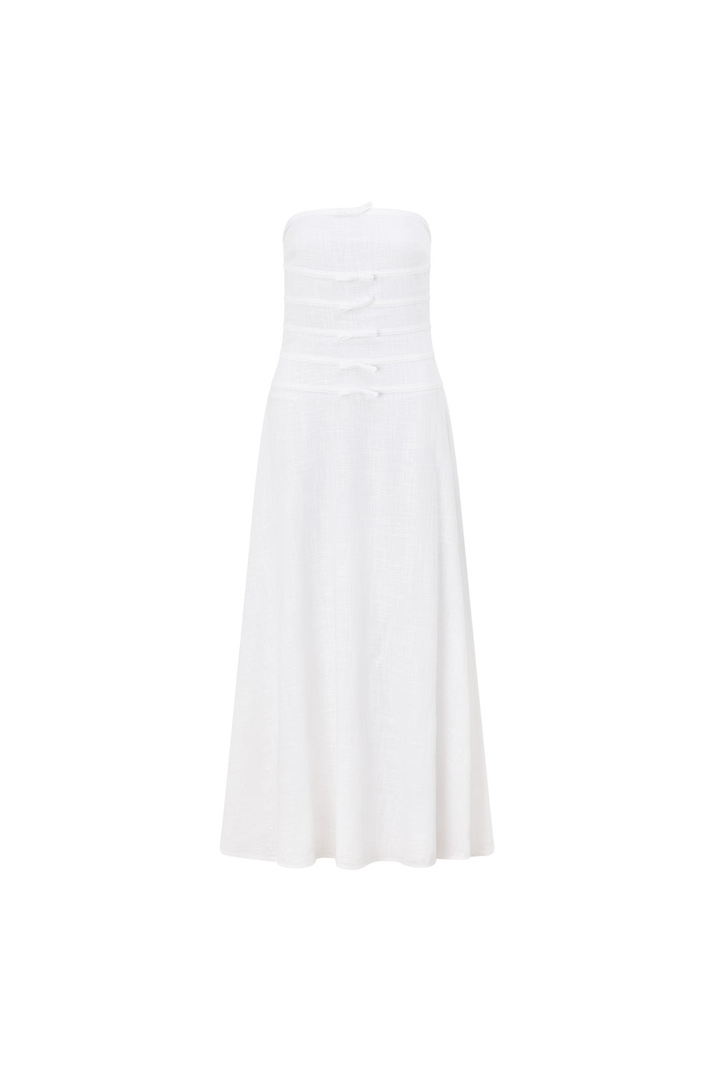 white maxi dress with bow Off White Maxi Dress With Lace Top And Back Bow