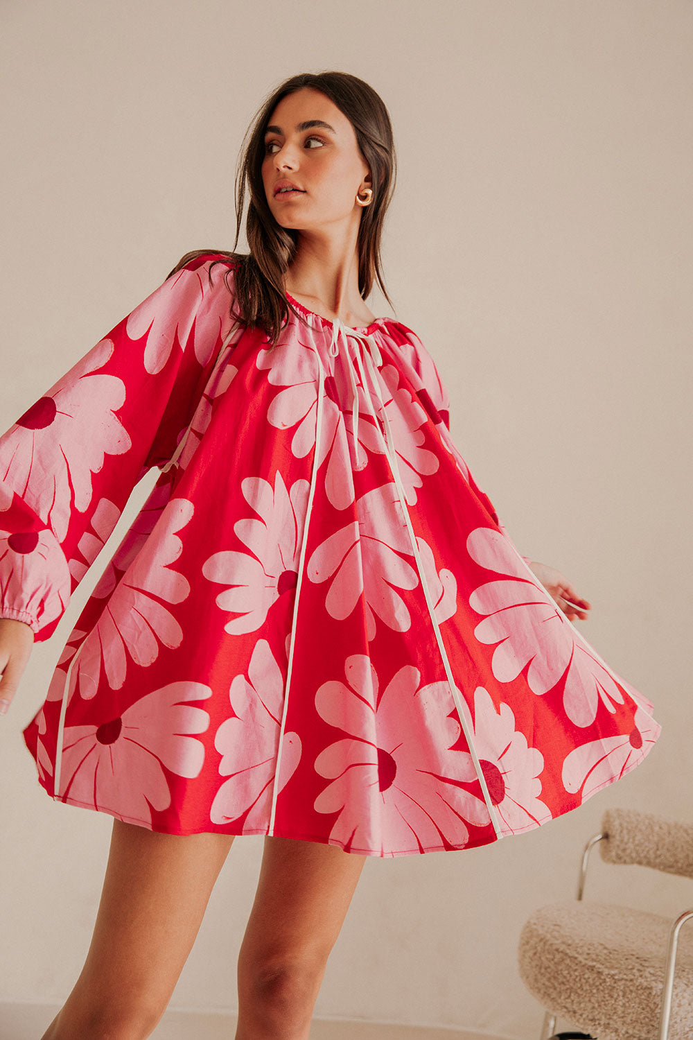 daisy red dress MILLE Daisy Dress in Scarlet Eyelet