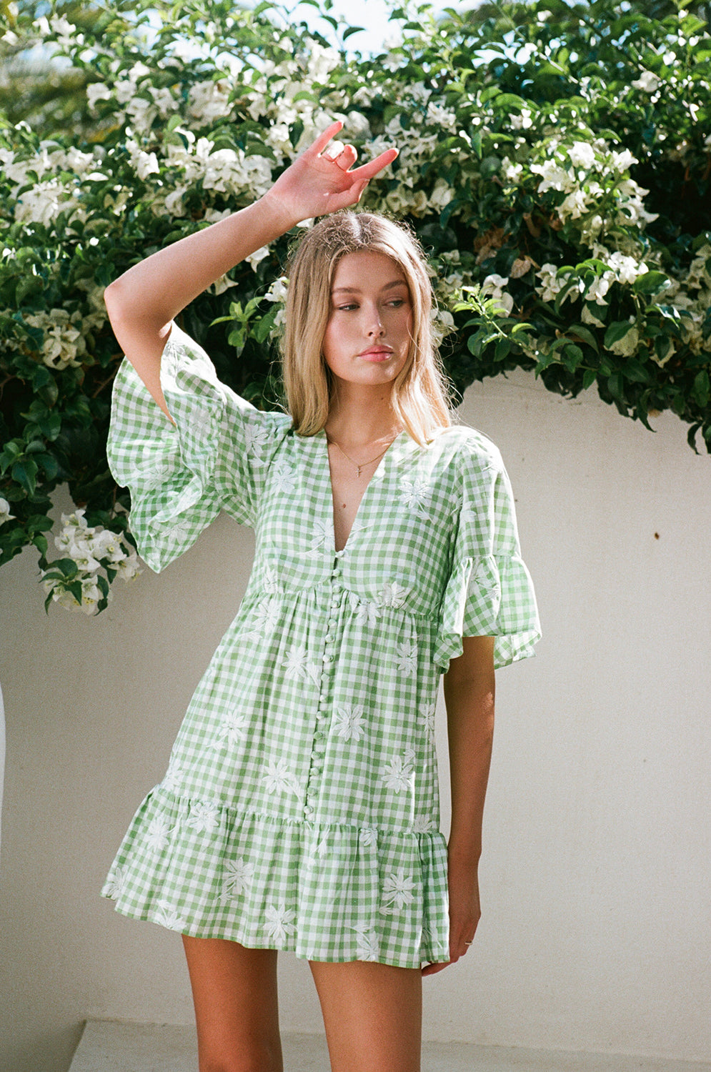 SAMPLE-Twyla Babydoll Dress - Gingham