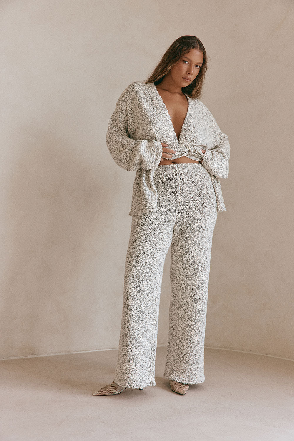 Grey Chunky Knit High Waist Jamila Pants – SABO