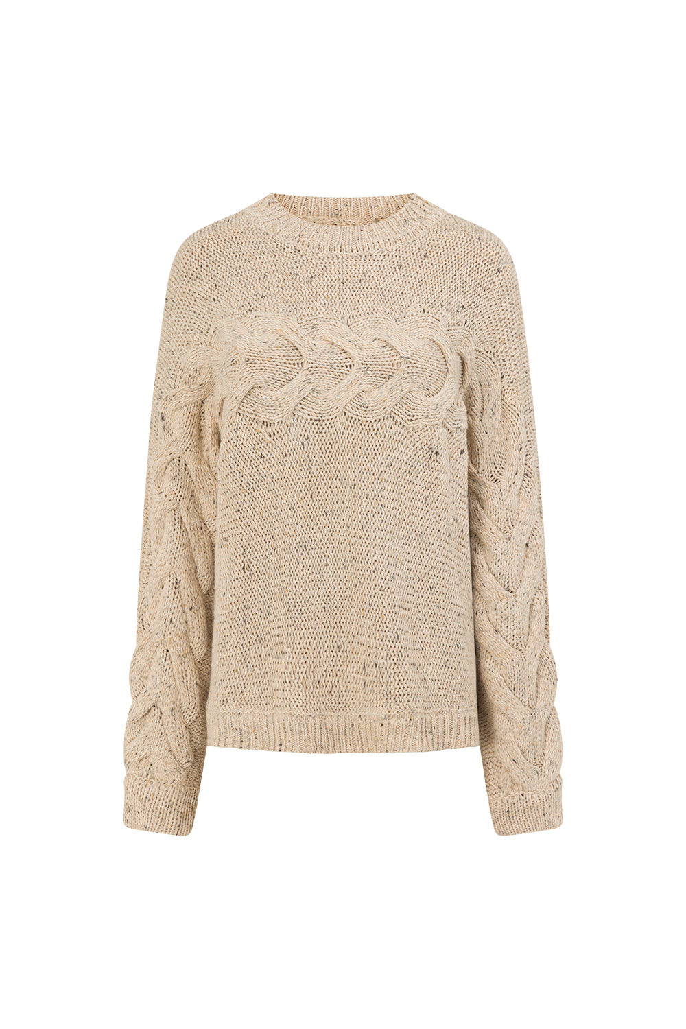 Oatmeal Speckle Knit Oversized Vixeb Sweater – SABO