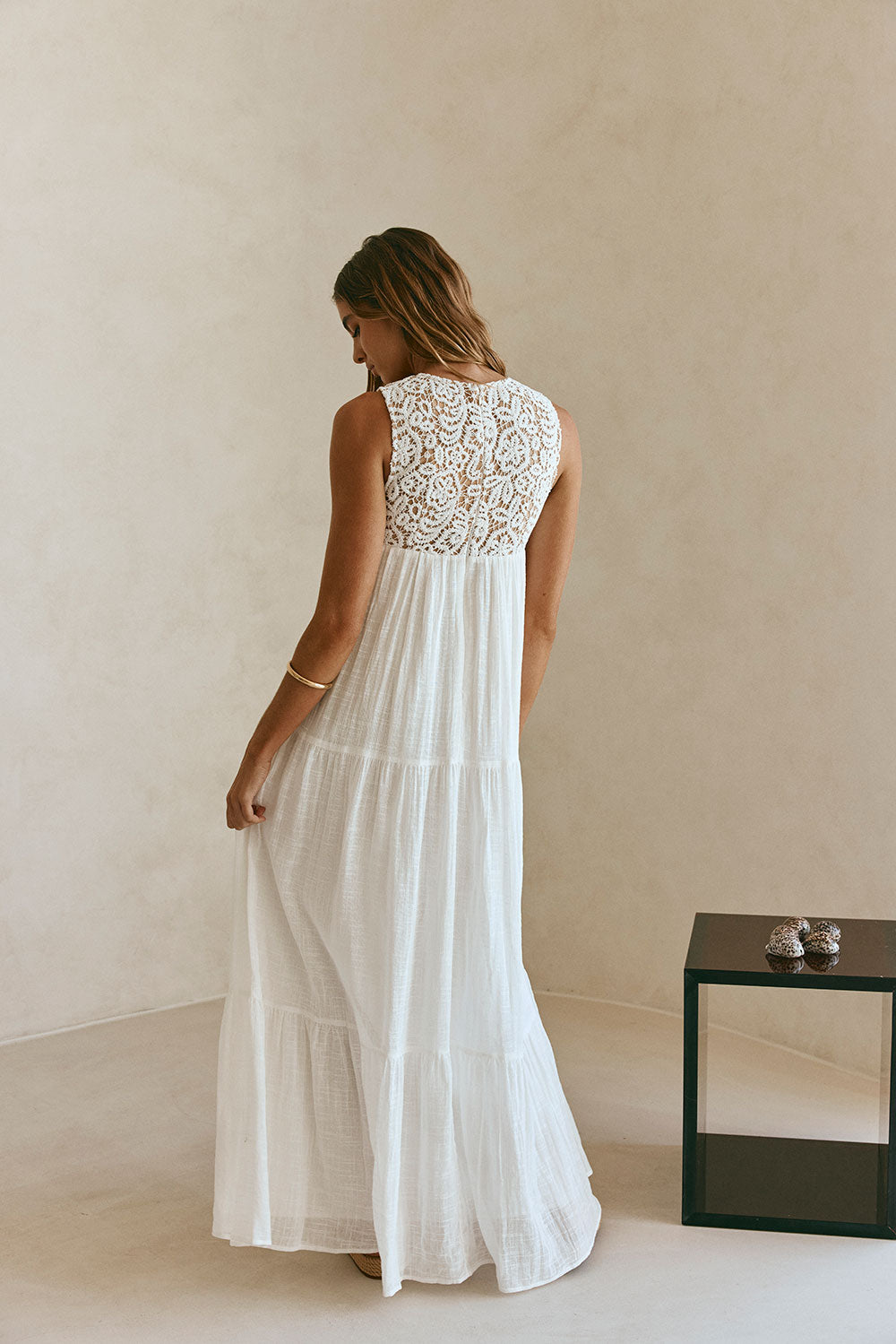 ワンピース andmary Ami pocket slit dress AM0709 Bridal White Lace Pocket Maxi Amia Dress – SABO