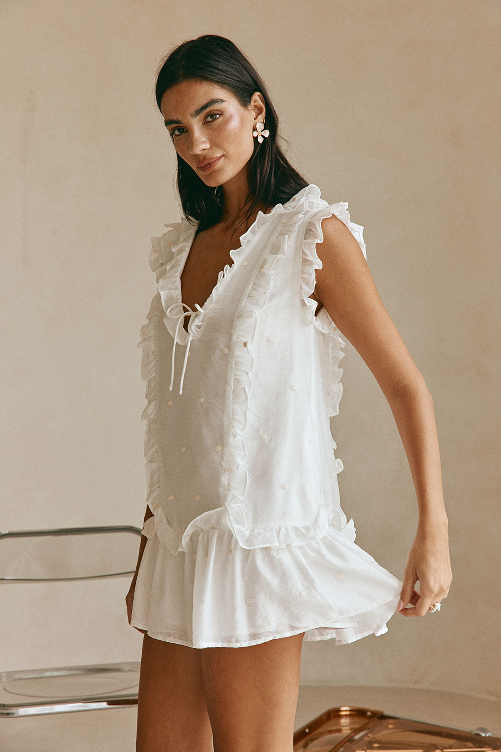 saby ruffle mini dress mini ruffled dress Saby Ruffle Mini Dress edikted