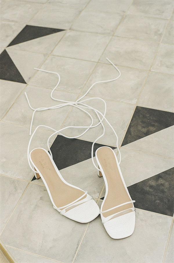 SAMPLE-Strappy Juleah Heels - White
