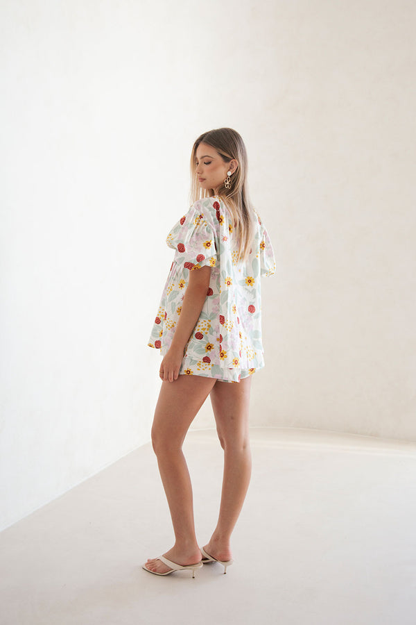 Leta Top - Royal Floral