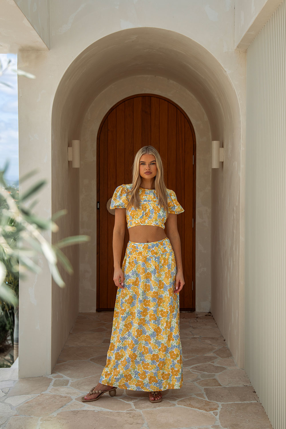 Danica Skirt Tropical Bud Floral - Main Image