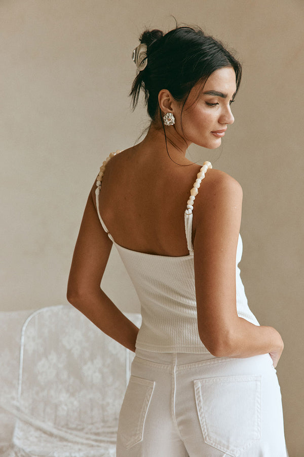 Illaria Top - Cream Bead