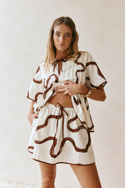 SAMPLE-Rayne Skirt - Marbled Mocha