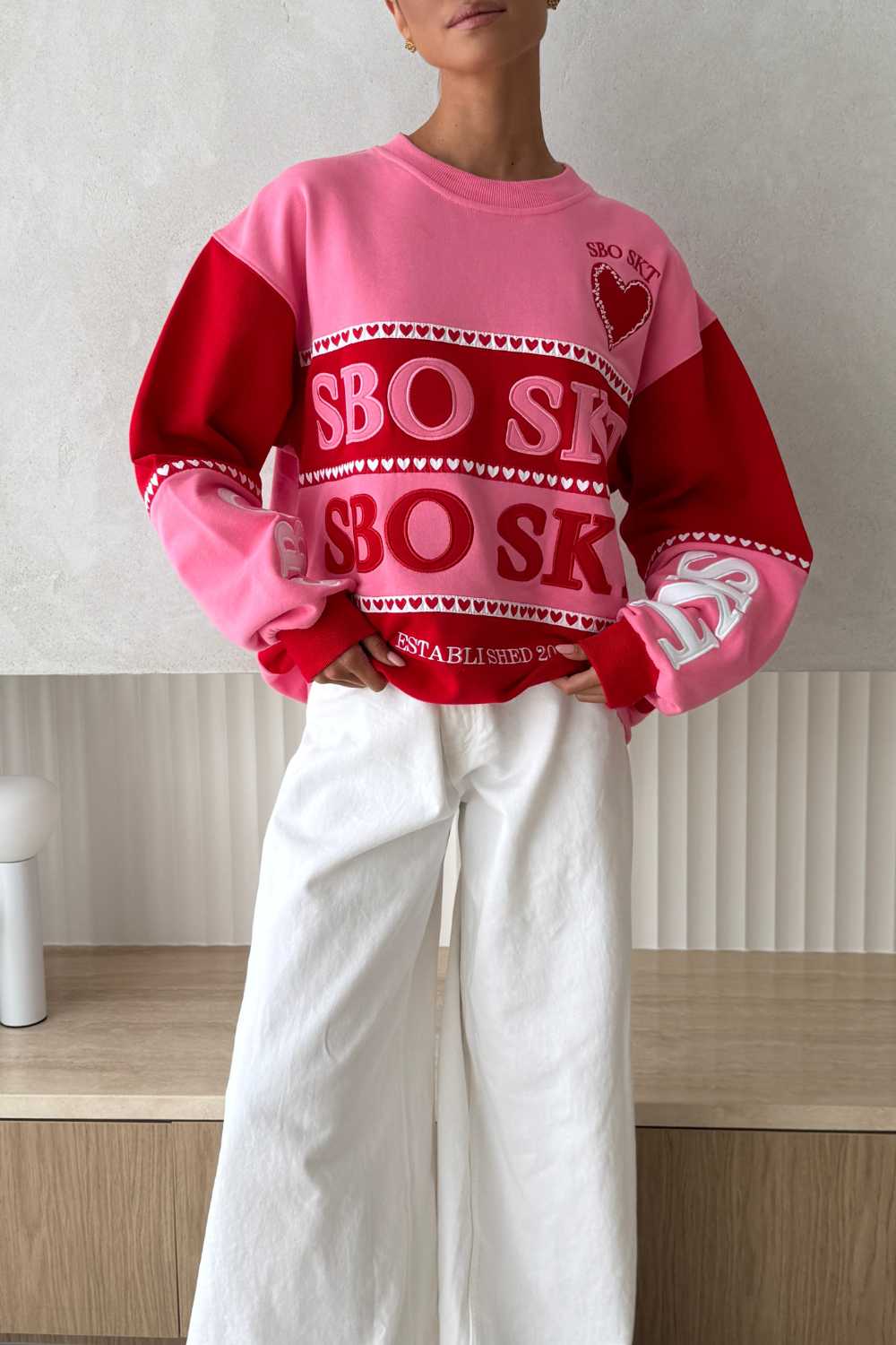 Pink and Red Terry Oversized Vintage Adora Sweater – SABO