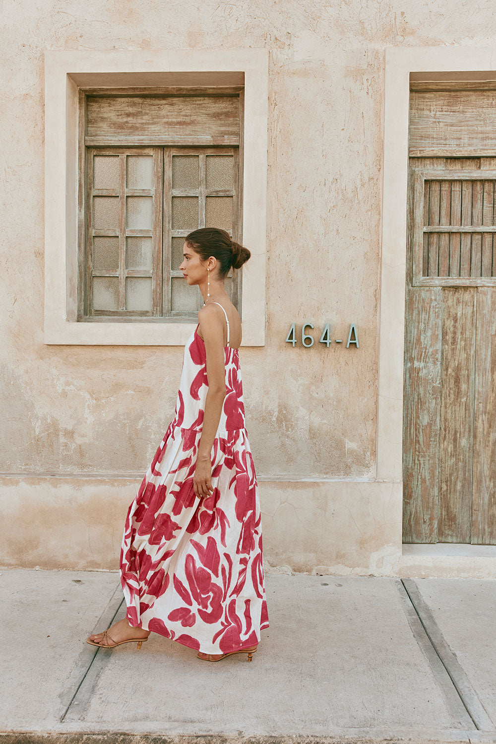 Bette Thin Strap Panelled Maxi Dress - Pink, White Ada Floral