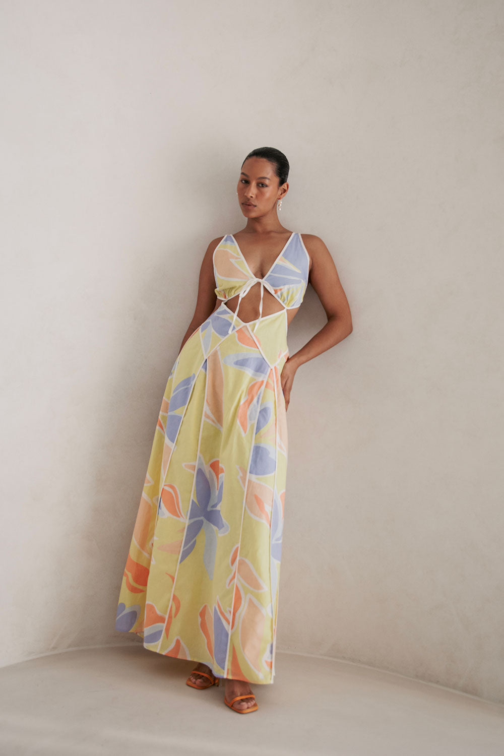 Eliska Cutout Maxi Dress - Elia Purple Yellow Orange SABO Eliska Cutout Maxi Dress - Elia Purple Yellow Orange SABO