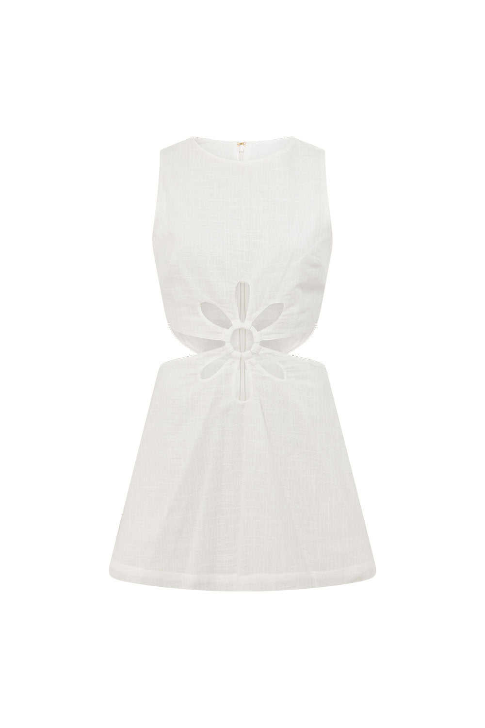 white cut out party dress Ives Front Tie Mini Dress M