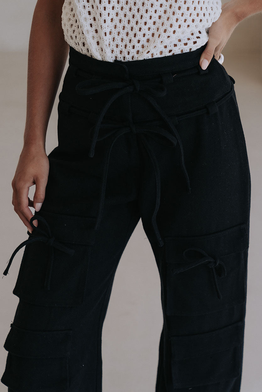 Black Tie Pocket Cargo Jaicee Pants – SABO
