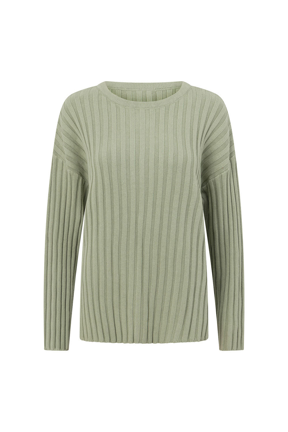 Green Ribbed Knit Sweater Jali Top – SABO