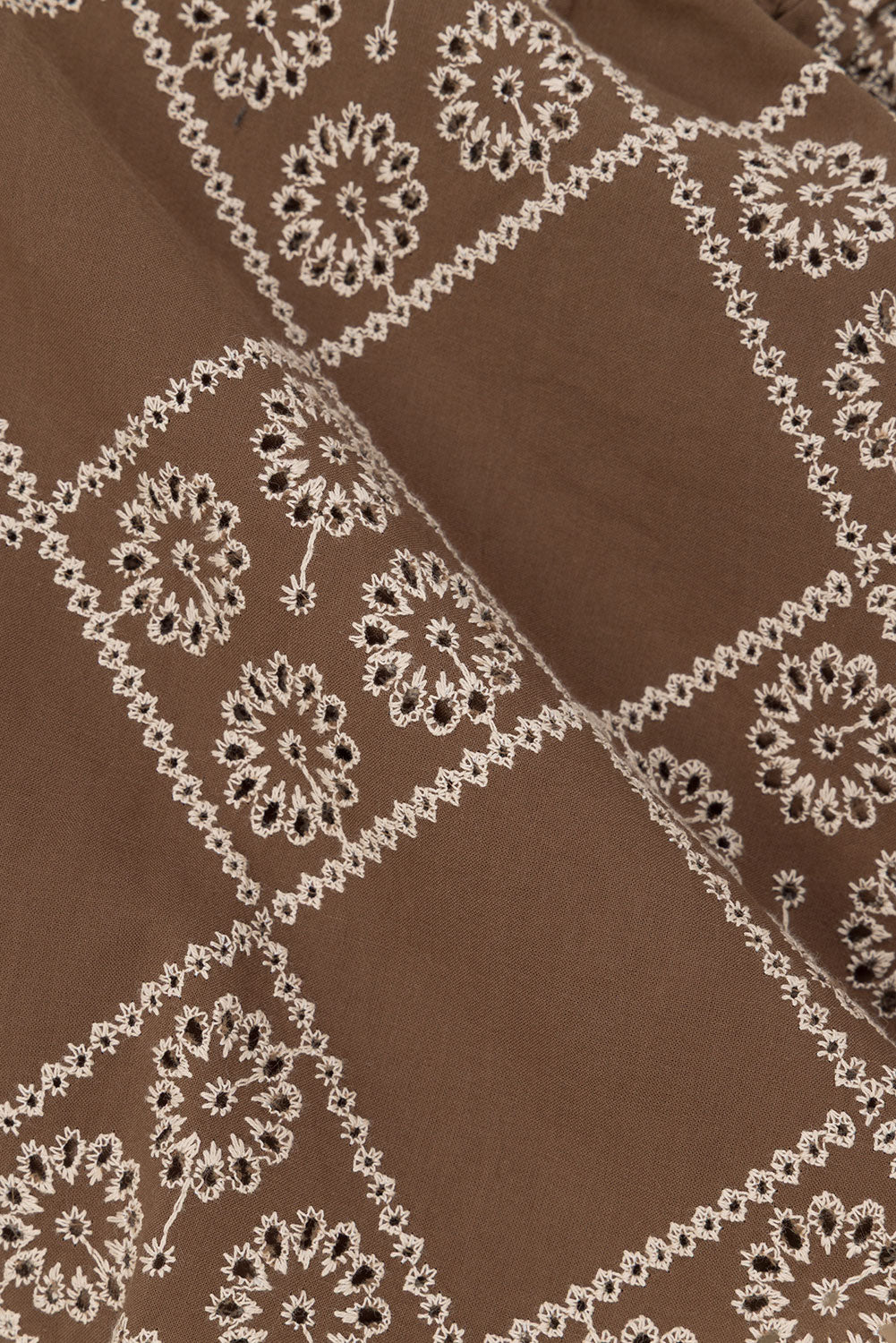 Brown Floral Broderie Tie Sahar Top – SABO