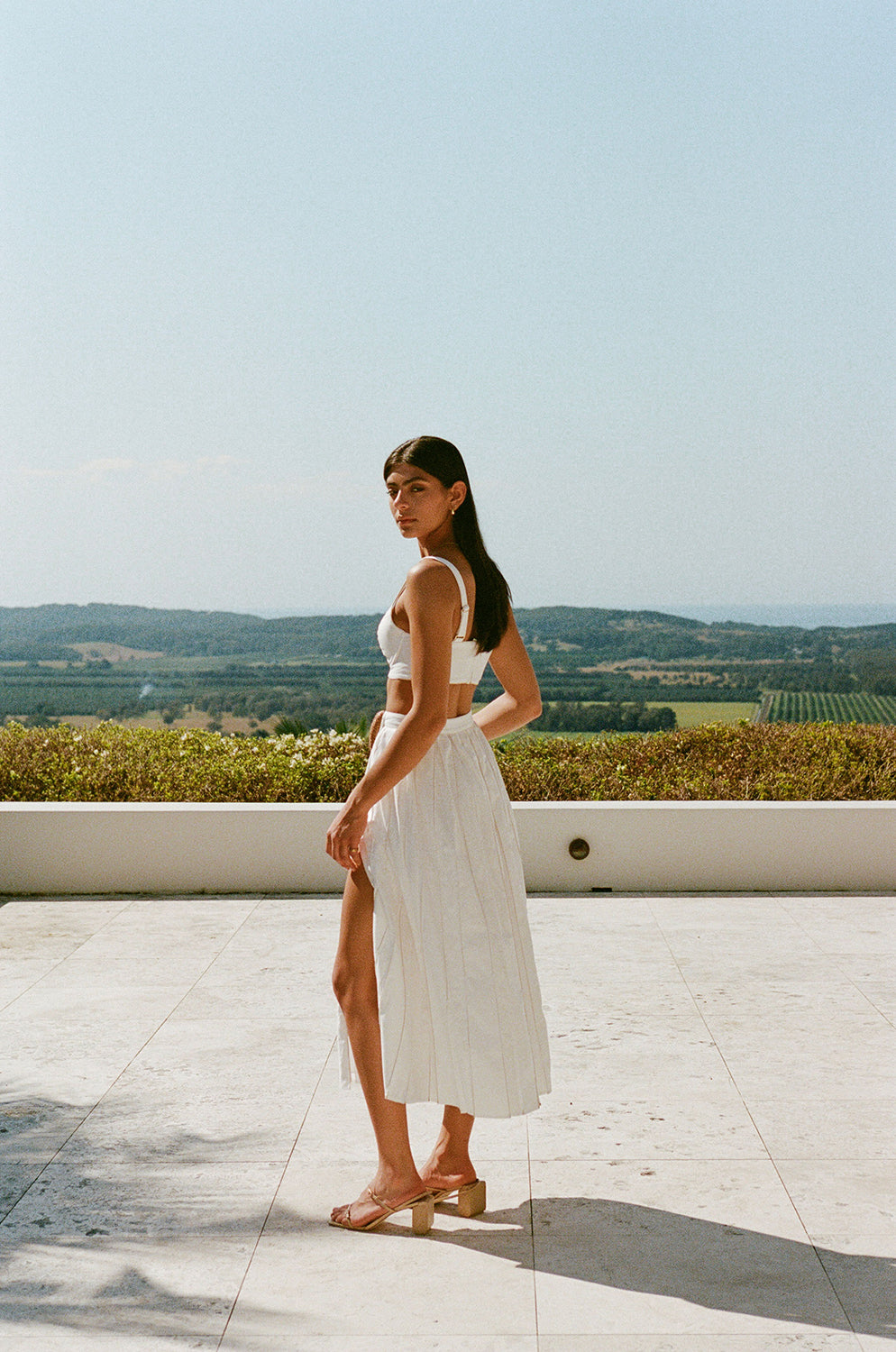 Dien Wrap Midi Skirt - White – SABO